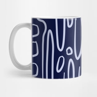 Horizontal watercolor lines on a blue background pattern design Mug